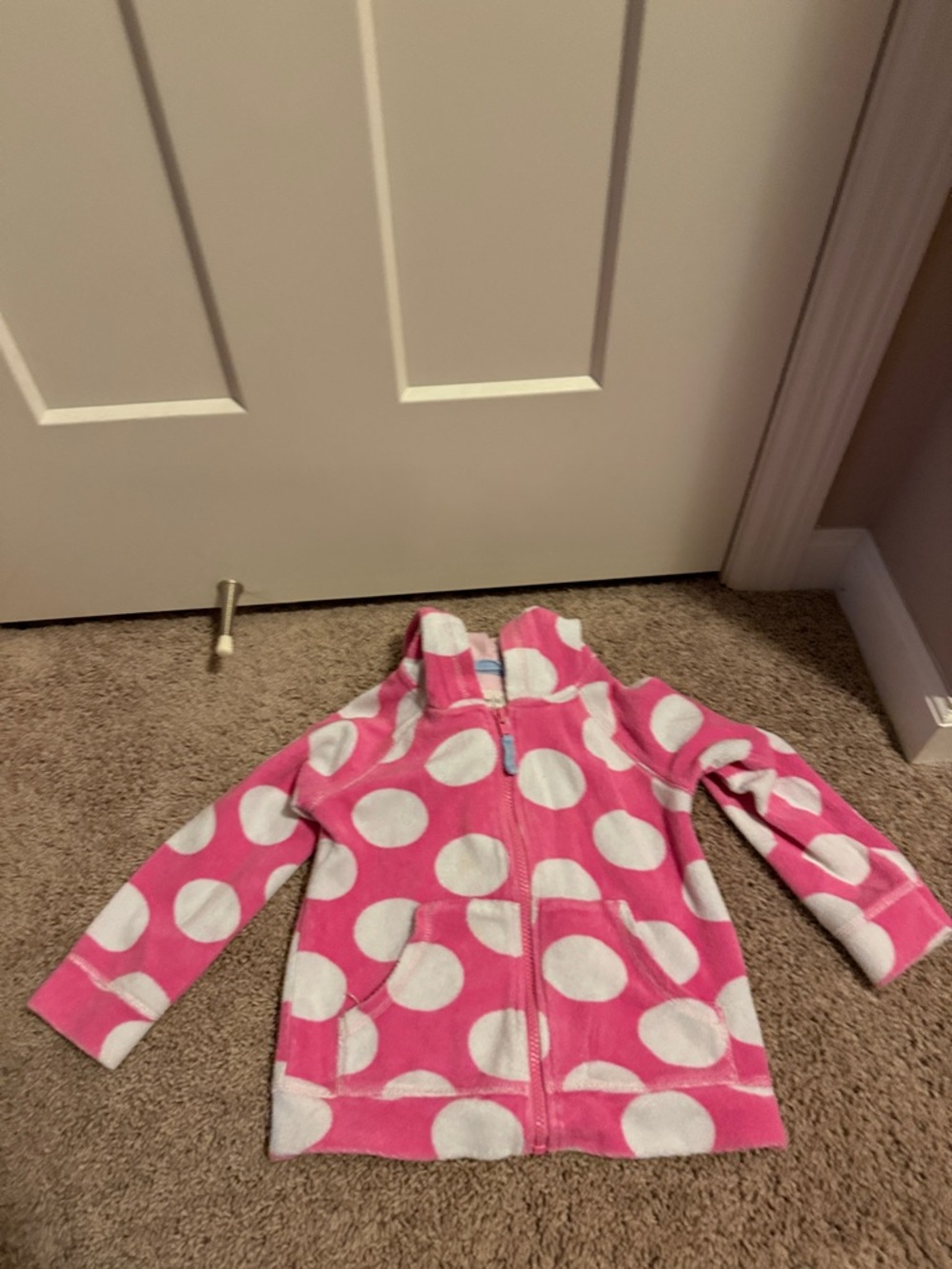 Boden Mini Pink Polka-Dot Zip Hoodie